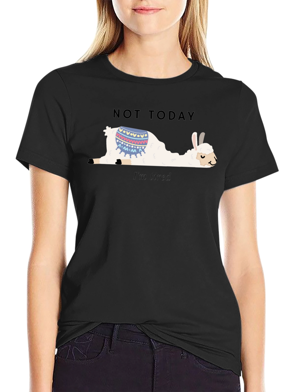 Not Today Llama T-Shirt Im Tired Funny Tee