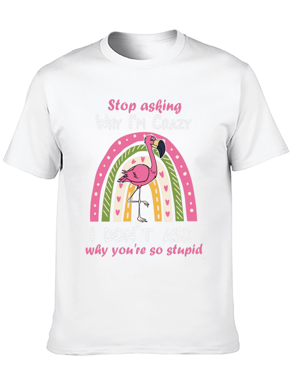 Crazy Flamingo Rainbow Graphic Tee