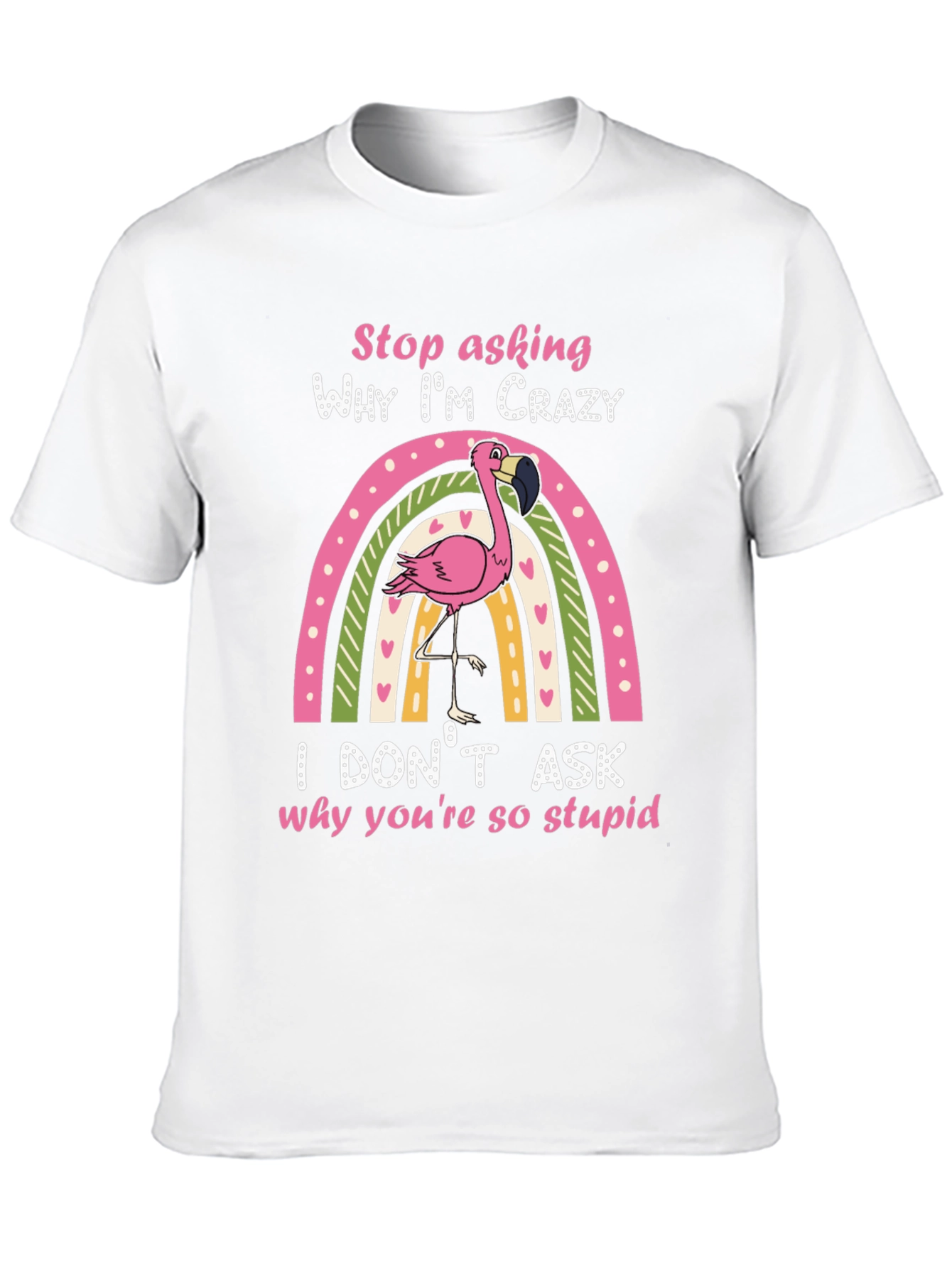 Crazy Flamingo Rainbow Graphic Tee