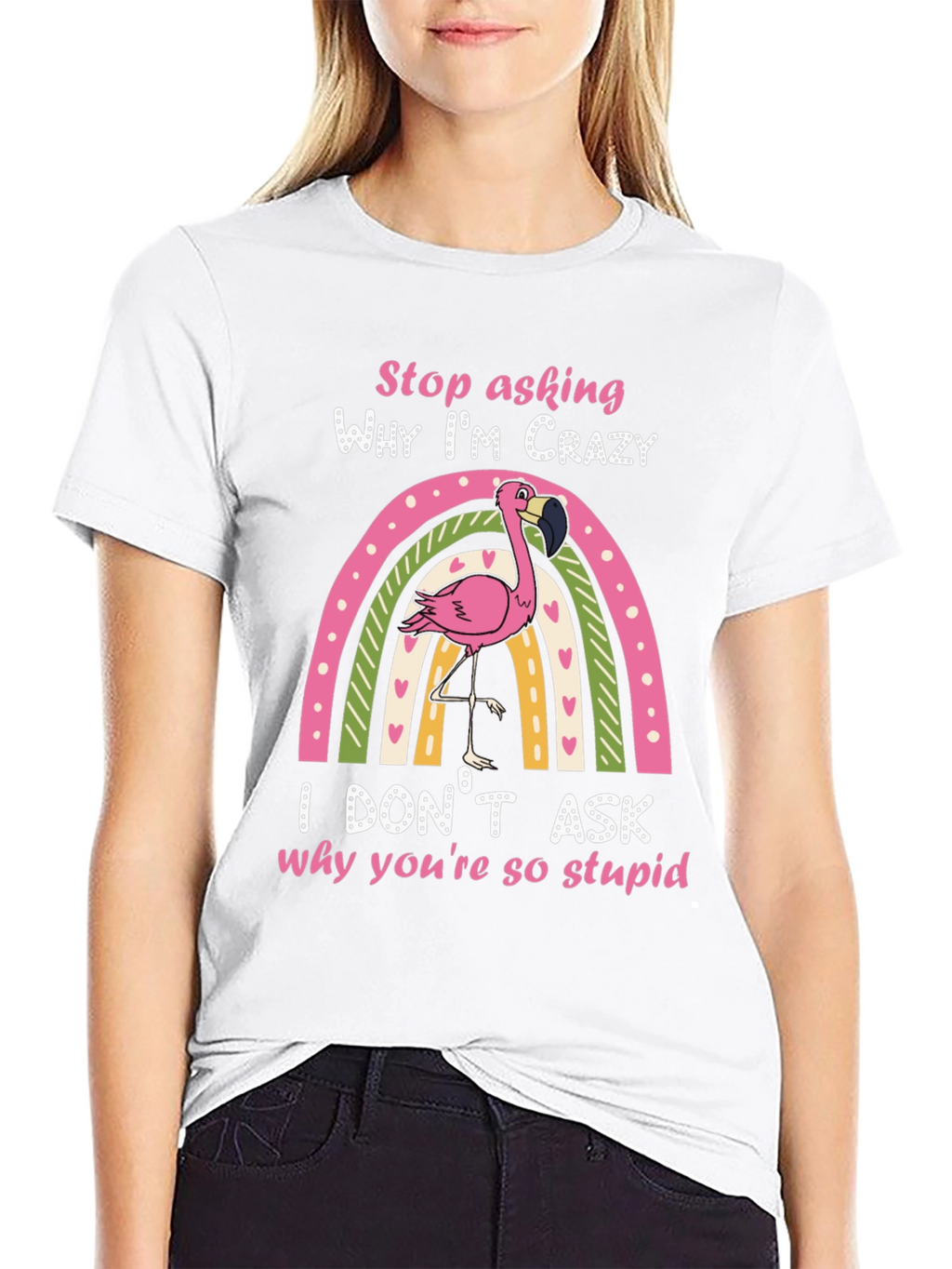 Crazy Flamingo Rainbow Graphic Tee