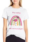 Crazy Flamingo Rainbow Graphic Tee