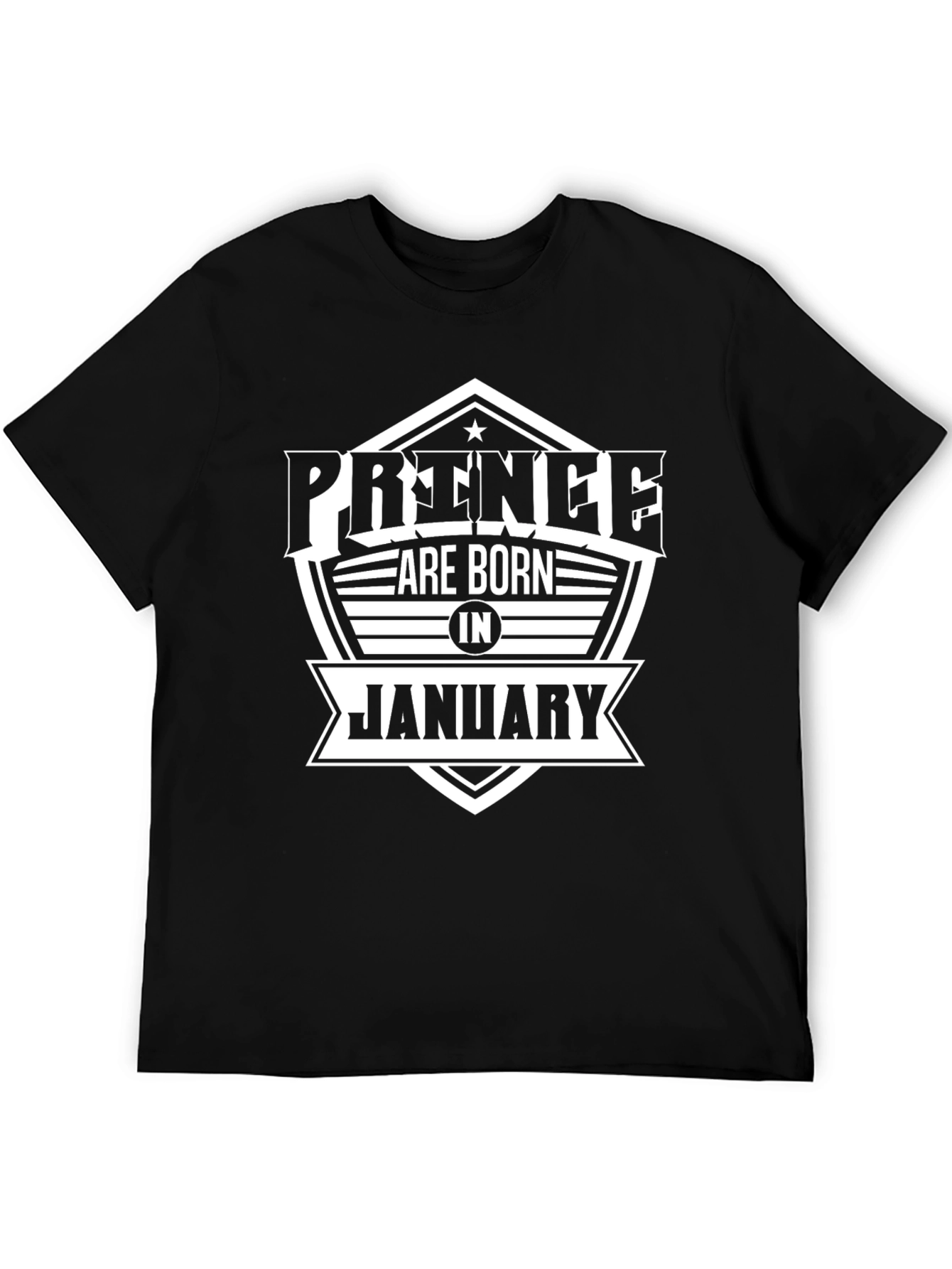 Prince Born in January Black T-Shirt
