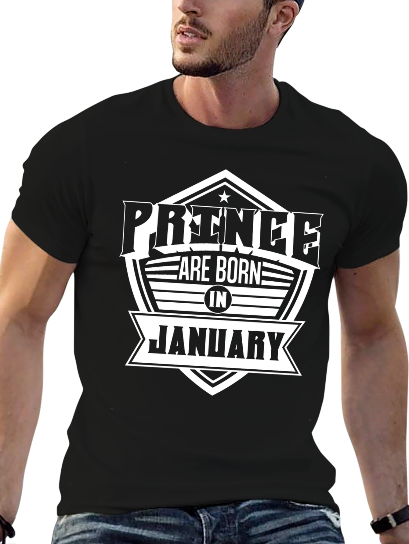 Prince Born in January Black T-Shirt