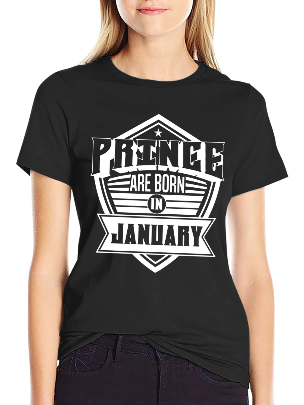 Prince Born in January Black T-Shirt