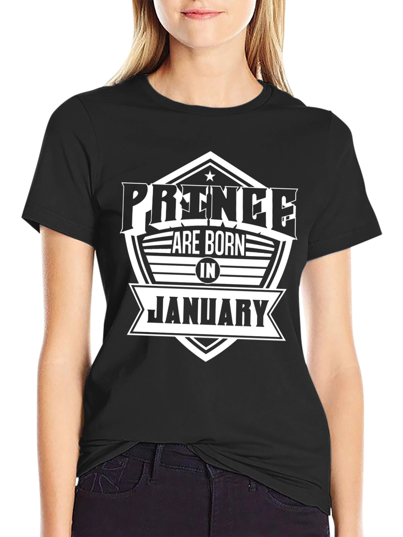 Prince Born in January Black T-Shirt