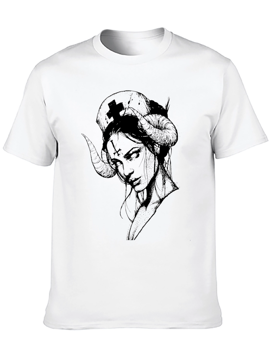 Dark Nurse Graphic Tee - Black Cotton T-Shirt