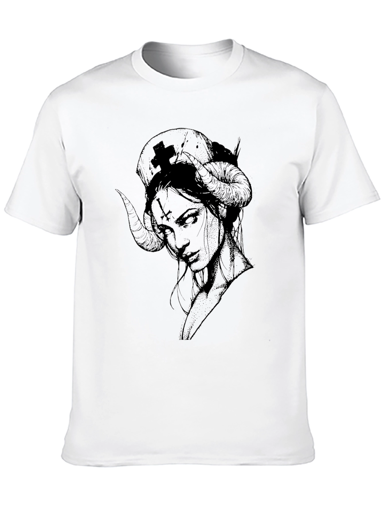 Dark Nurse Graphic Tee - Black Cotton T-Shirt