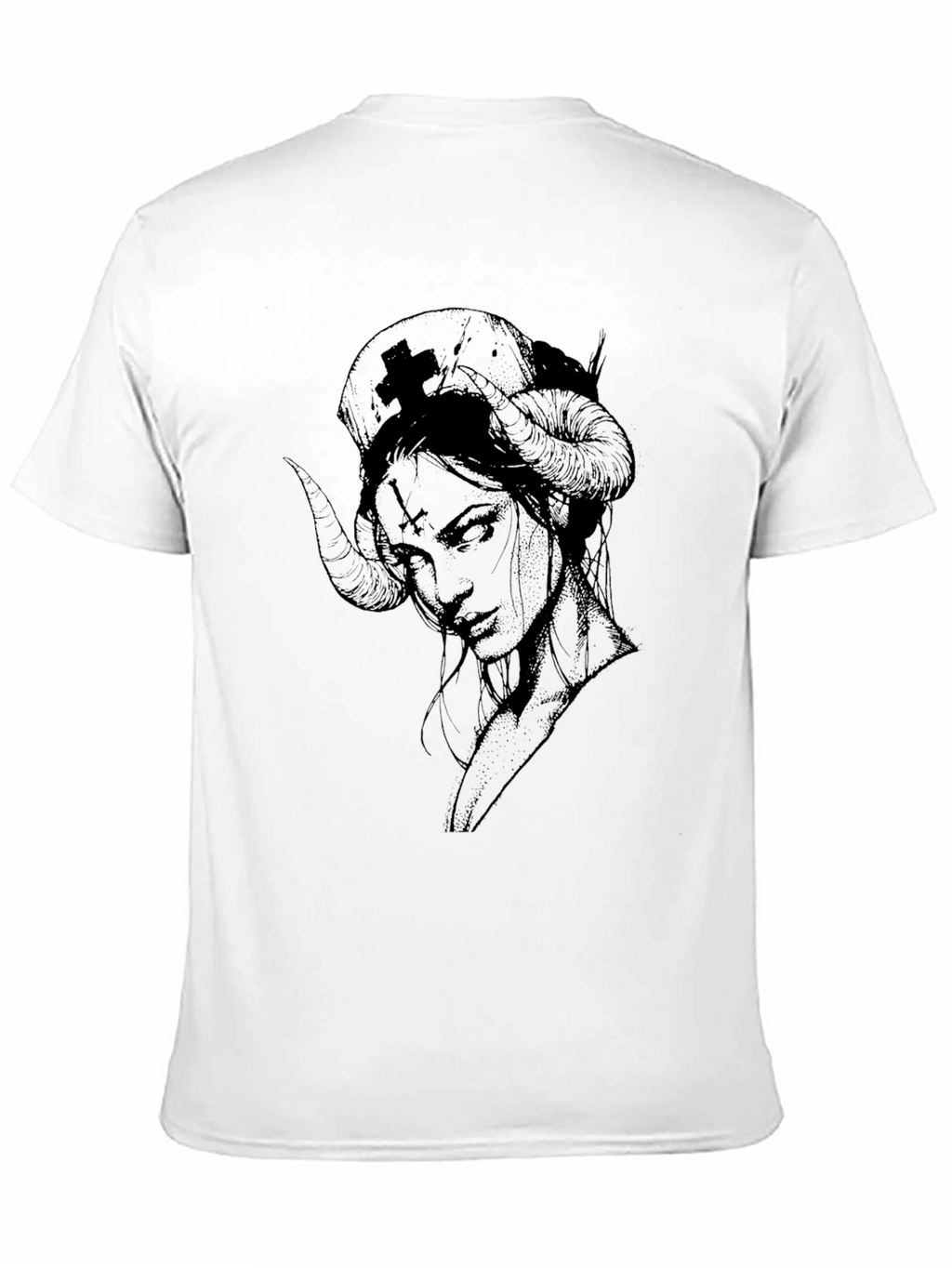 Dark Nurse Graphic Tee - Black Cotton T-Shirt