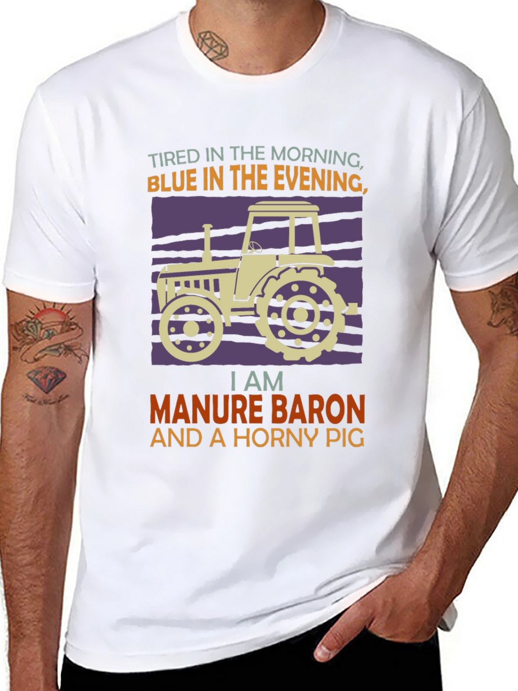 Manure Baron Tractor Graphic T-Shirt