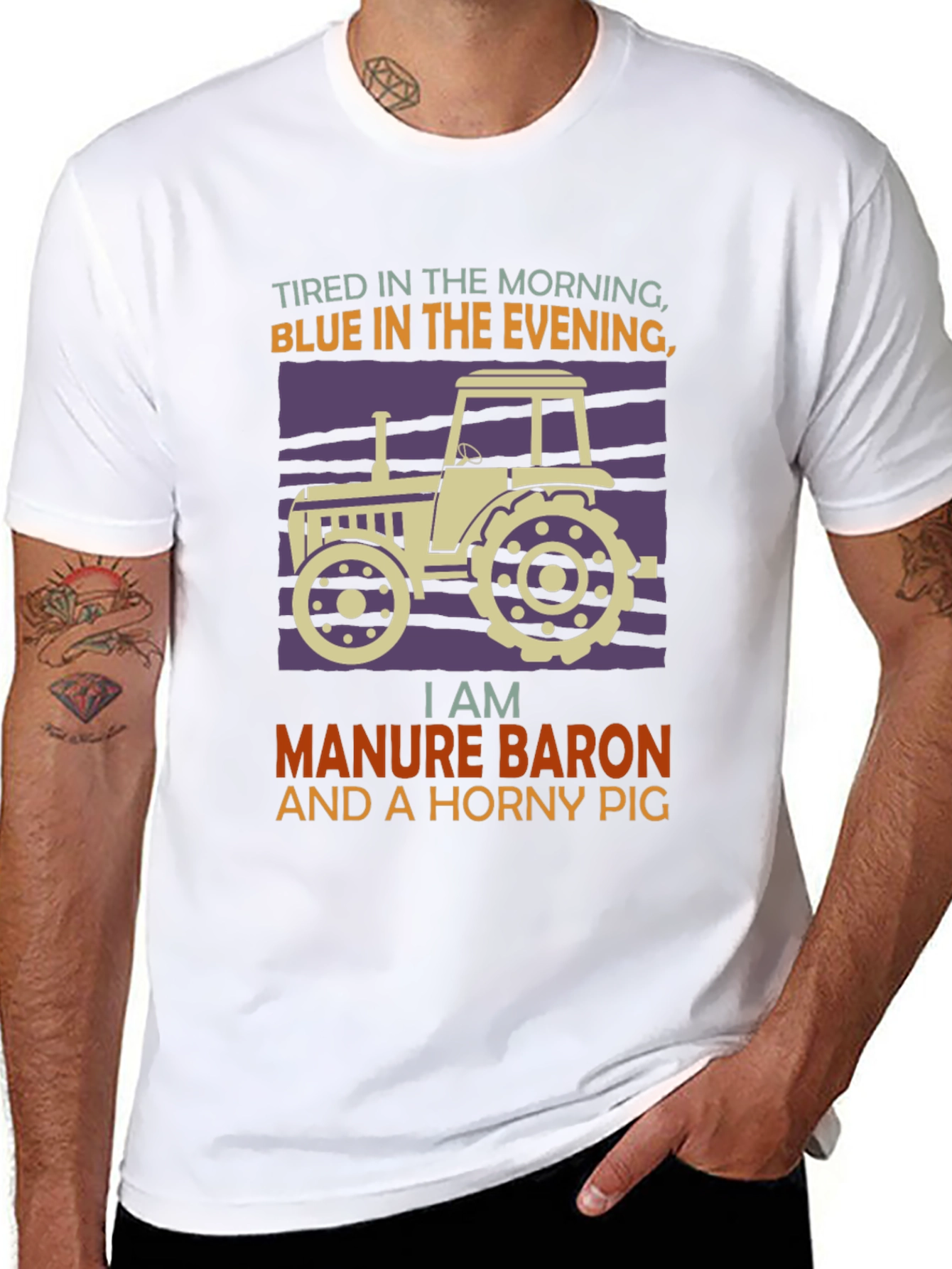 Manure Baron Tractor Graphic T-Shirt