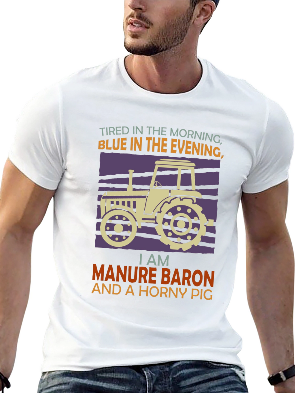 Manure Baron Tractor Graphic T-Shirt