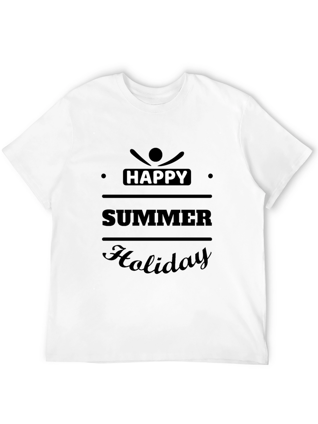 Happy Summer Holiday Graphic Tee - Black