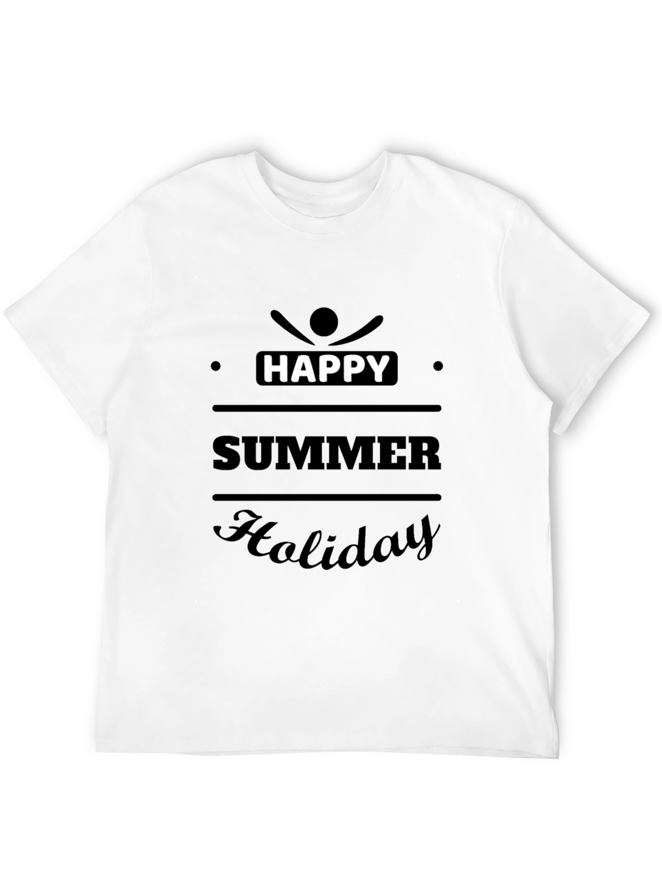 Happy Summer Holiday Graphic Tee - Black