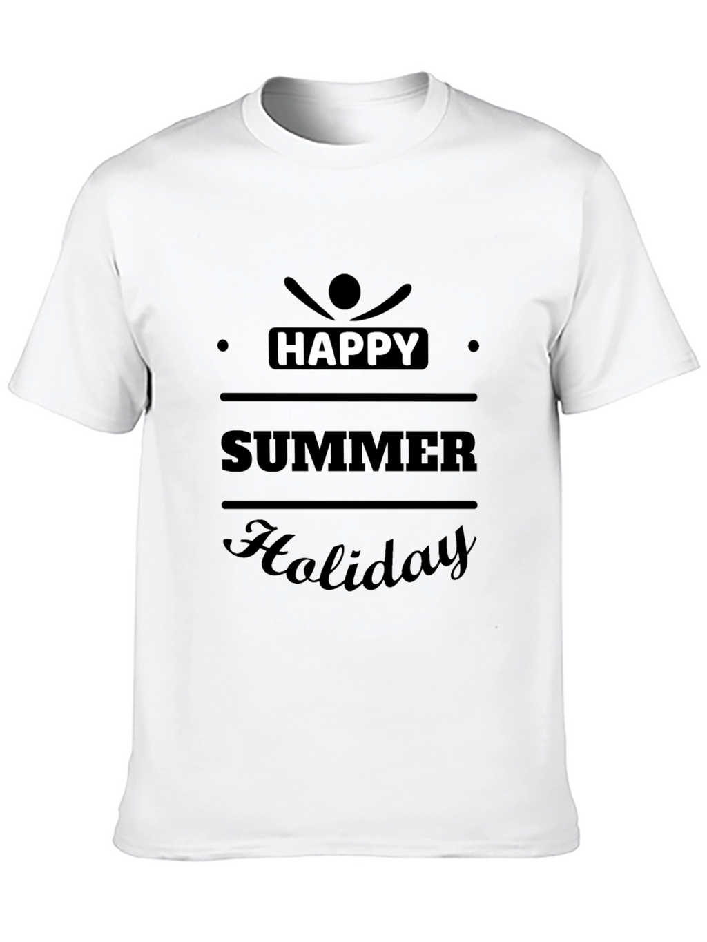 Happy Summer Holiday Graphic Tee - Black