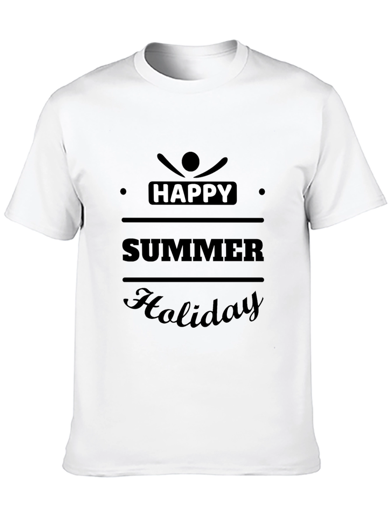Happy Summer Holiday Graphic Tee - Black