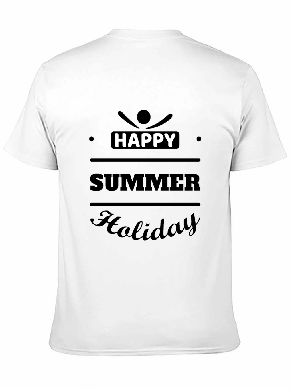 Happy Summer Holiday Graphic Tee - Black