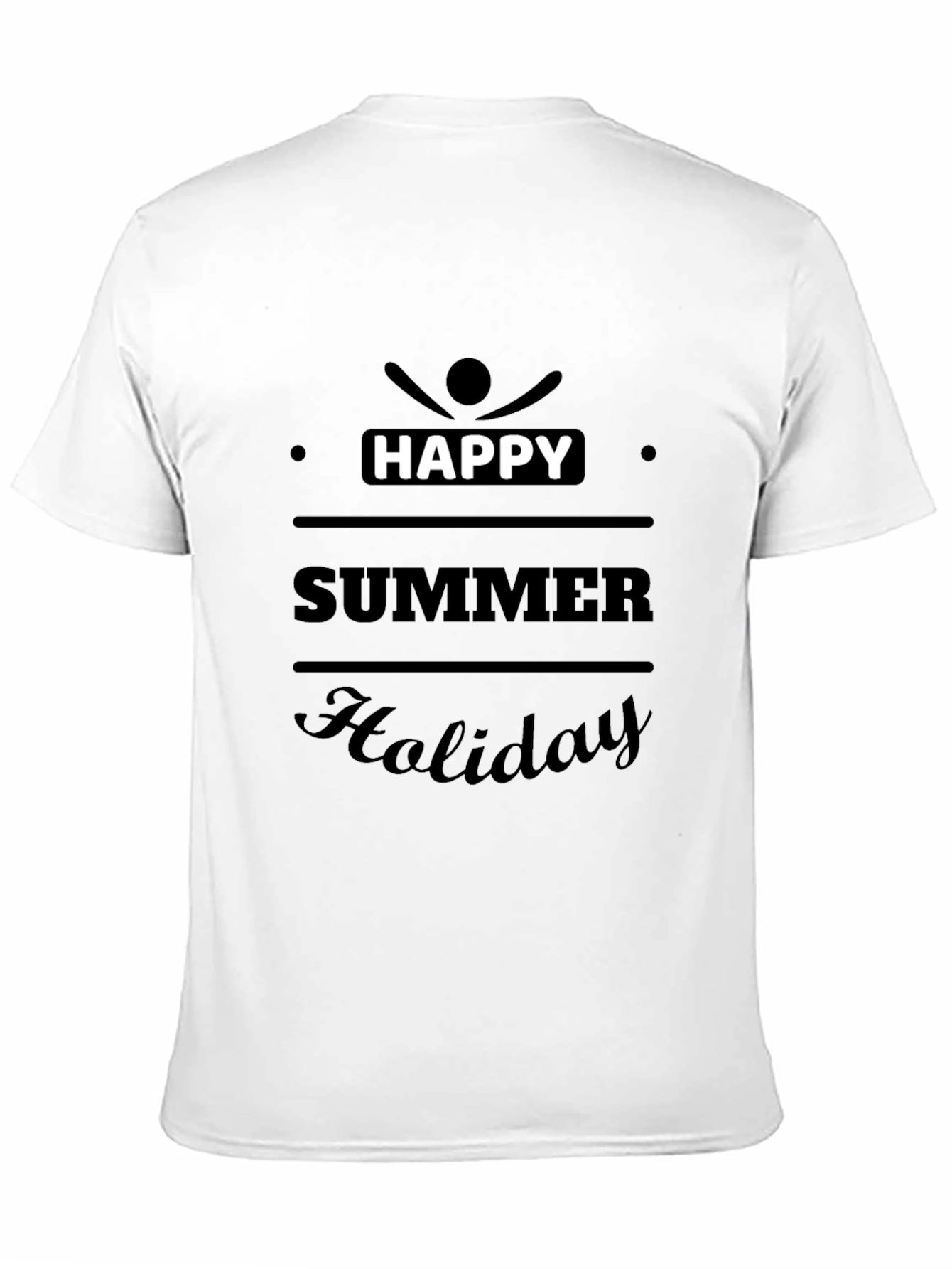 Happy Summer Holiday Graphic Tee - Black