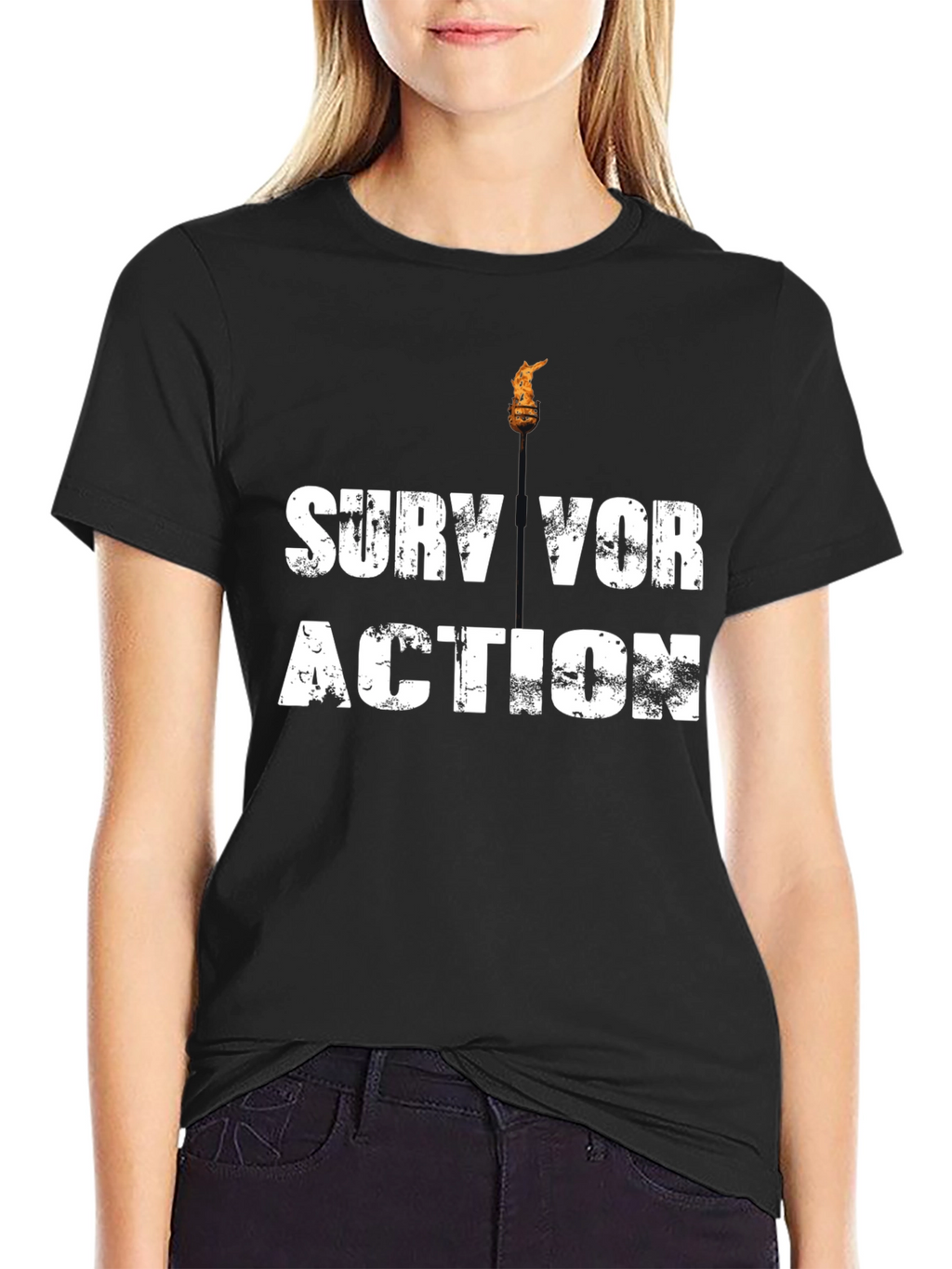 Survivor Action Black Graphic Tee