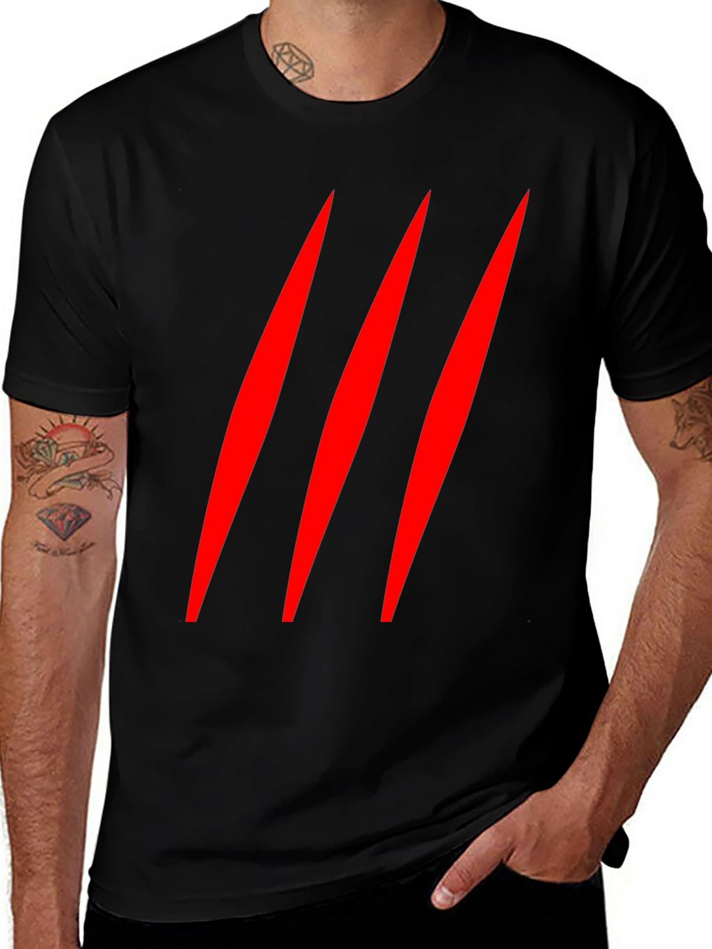 Claw Mark T-Shirt - Black Graphic Tee
