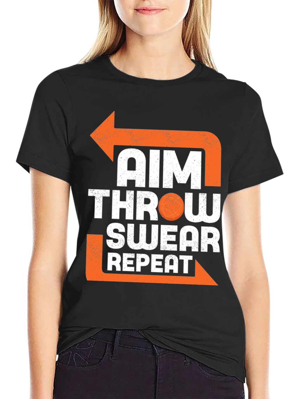 Aim Throw Swear Repeat Funny T-Shirt