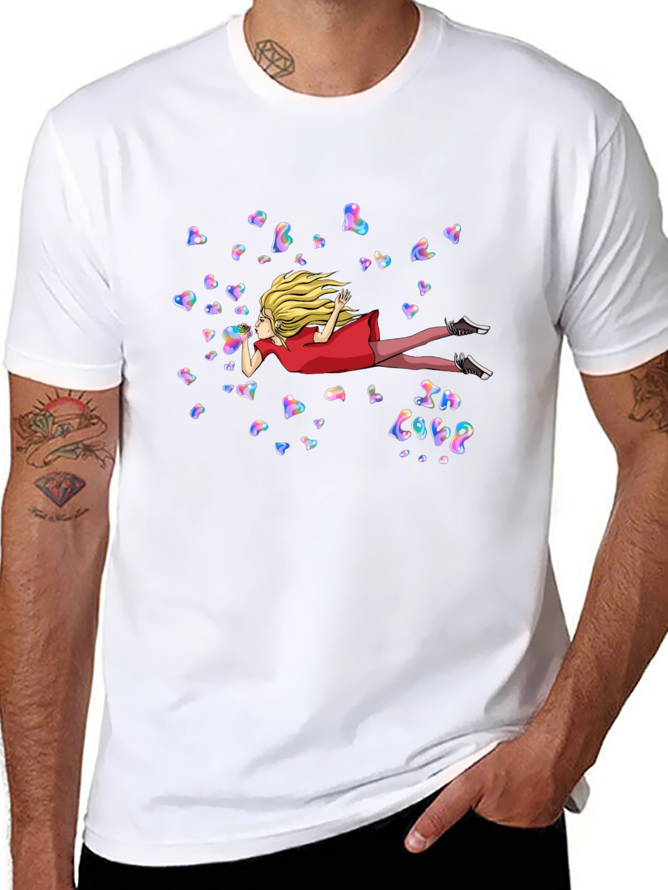 Whimsical In Love Heart Bubble T-Shirt