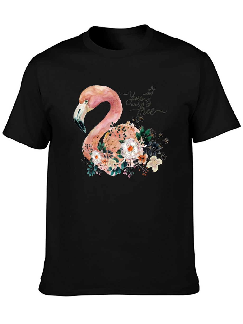 Floral Flamingo Graphic Tee - Unique Style