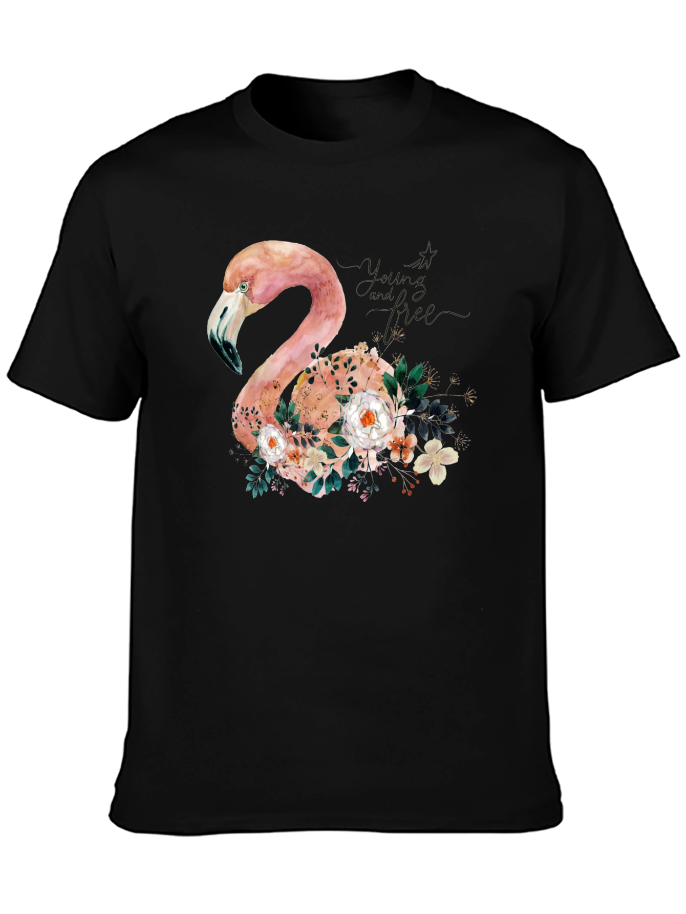 Floral Flamingo Graphic Tee - Unique Style