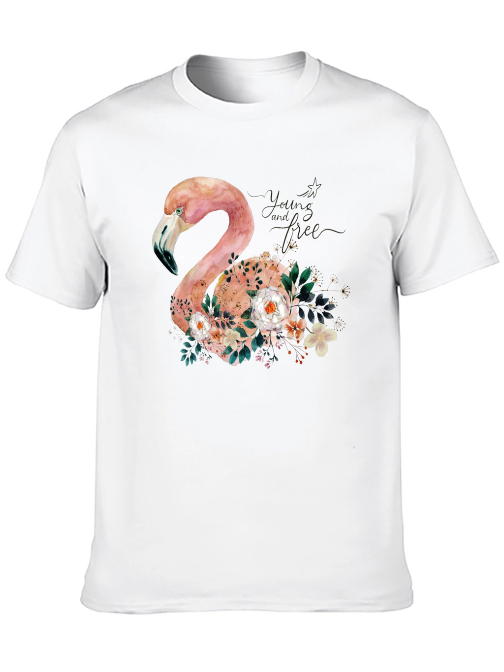Floral Flamingo Graphic Tee - Unique Style