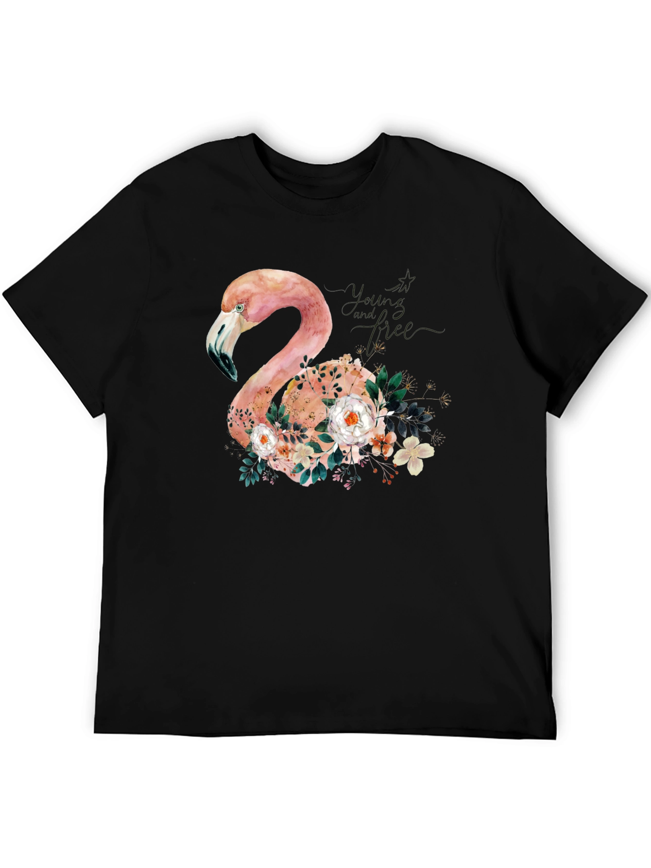 Floral Flamingo Graphic Tee - Unique Style