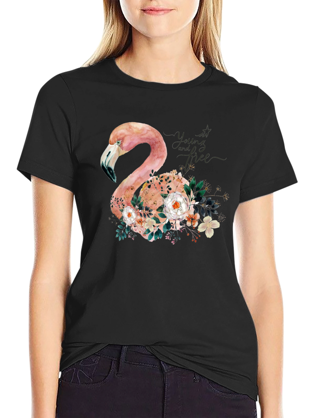 Floral Flamingo Graphic Tee - Unique Style
