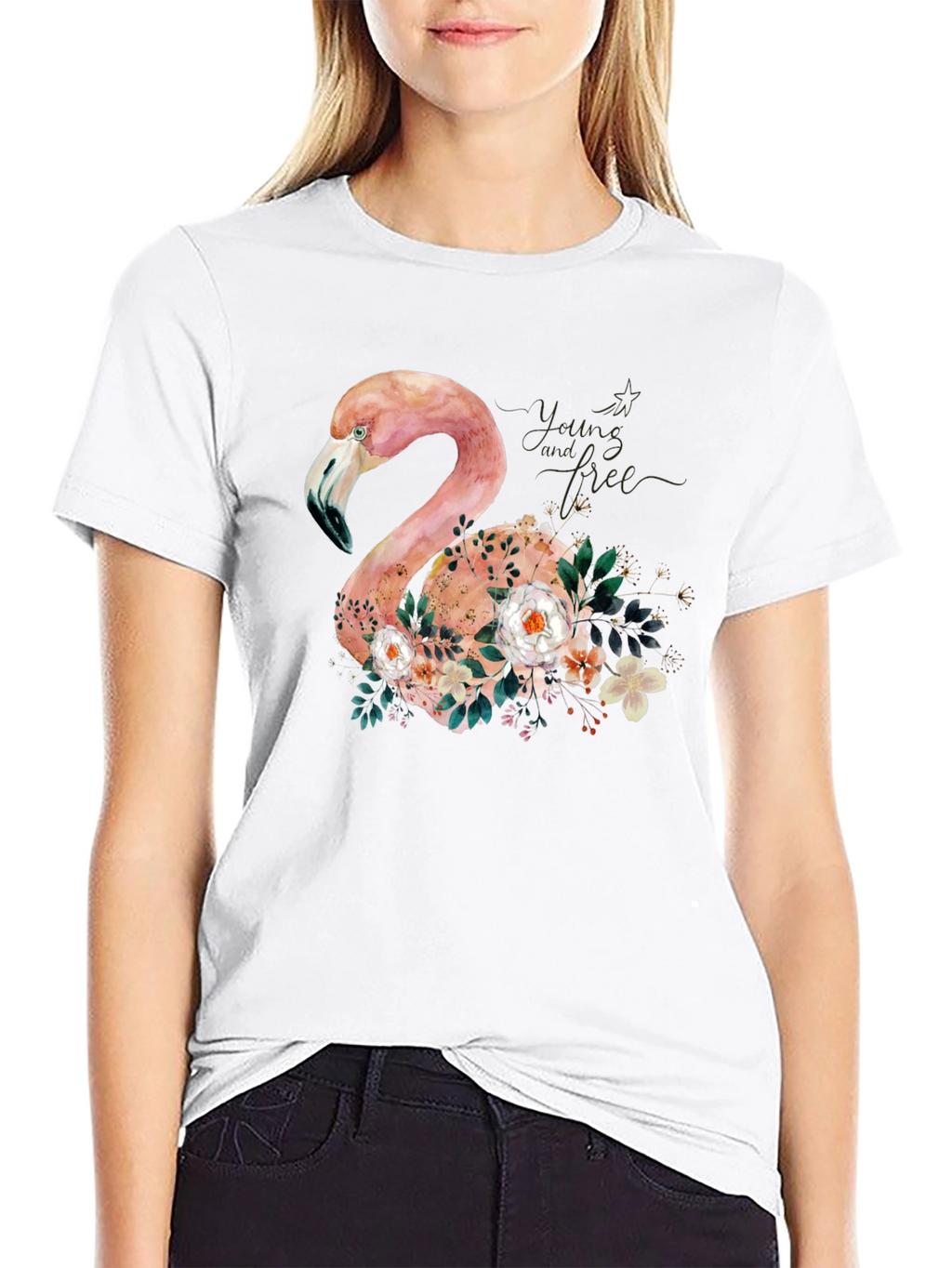 Floral Flamingo Graphic Tee - Unique Style