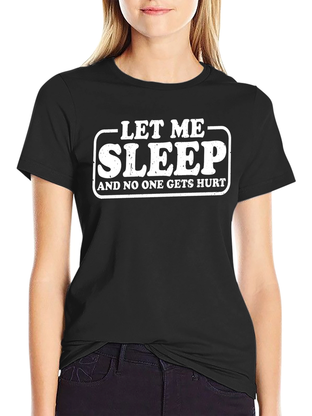 Let Me Sleep Funny Graphic T-Shirt - Black