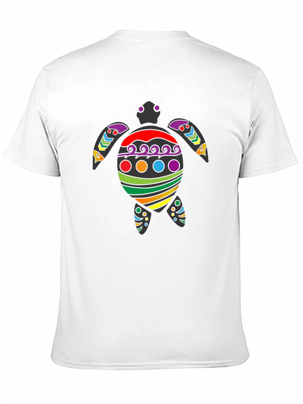 Rainbow Turtle Graphic Tee - Black Cotton Blend