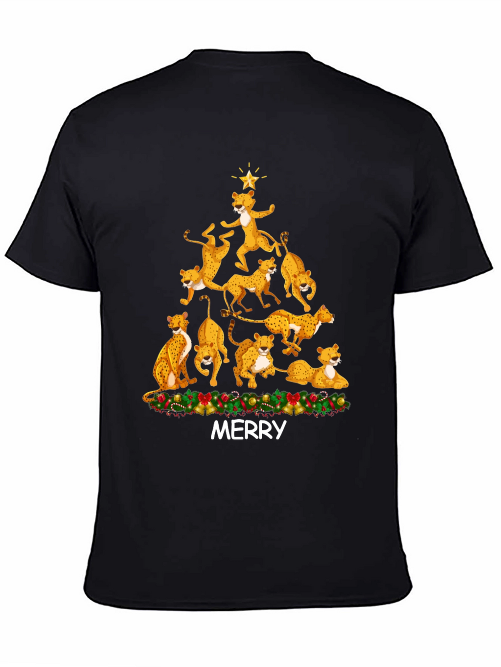 Cheetah Christmas Tree T-Shirt - MERRY