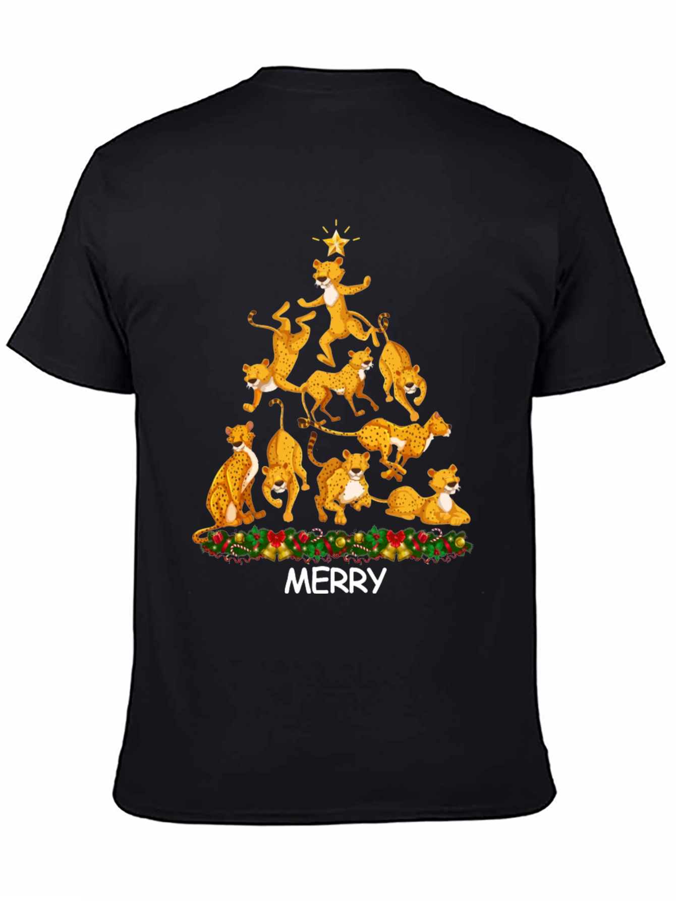 Cheetah Christmas Tree T-Shirt - MERRY