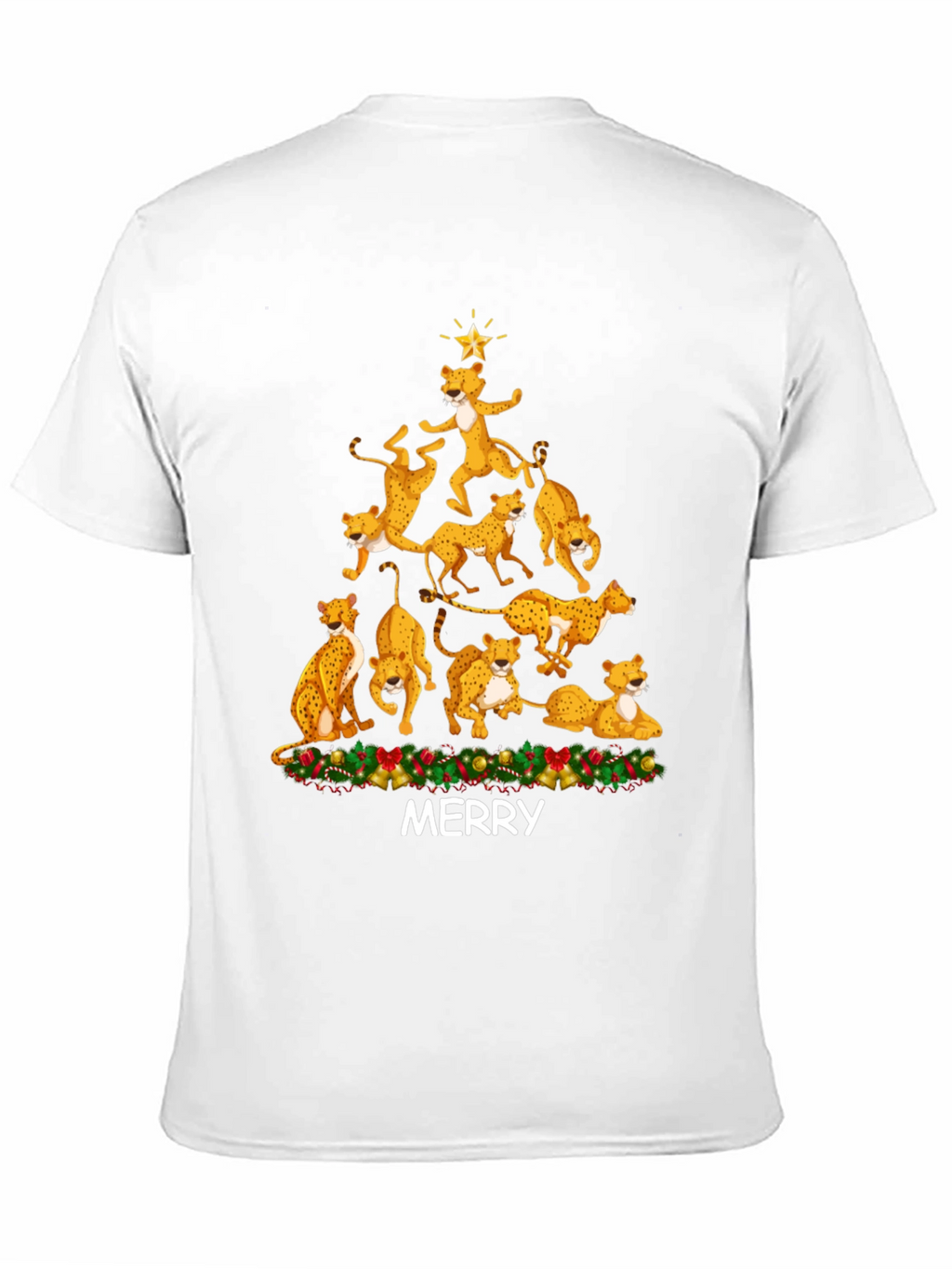 Cheetah Christmas Tree T-Shirt - MERRY