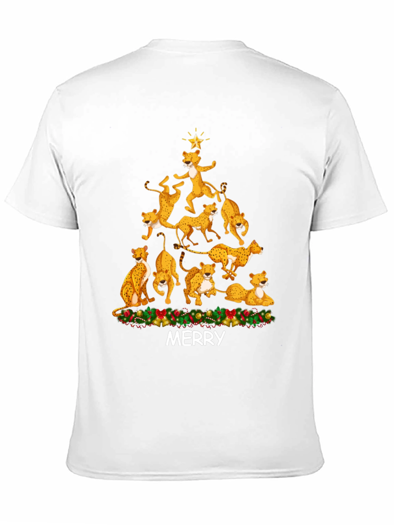 Cheetah Christmas Tree T-Shirt - MERRY