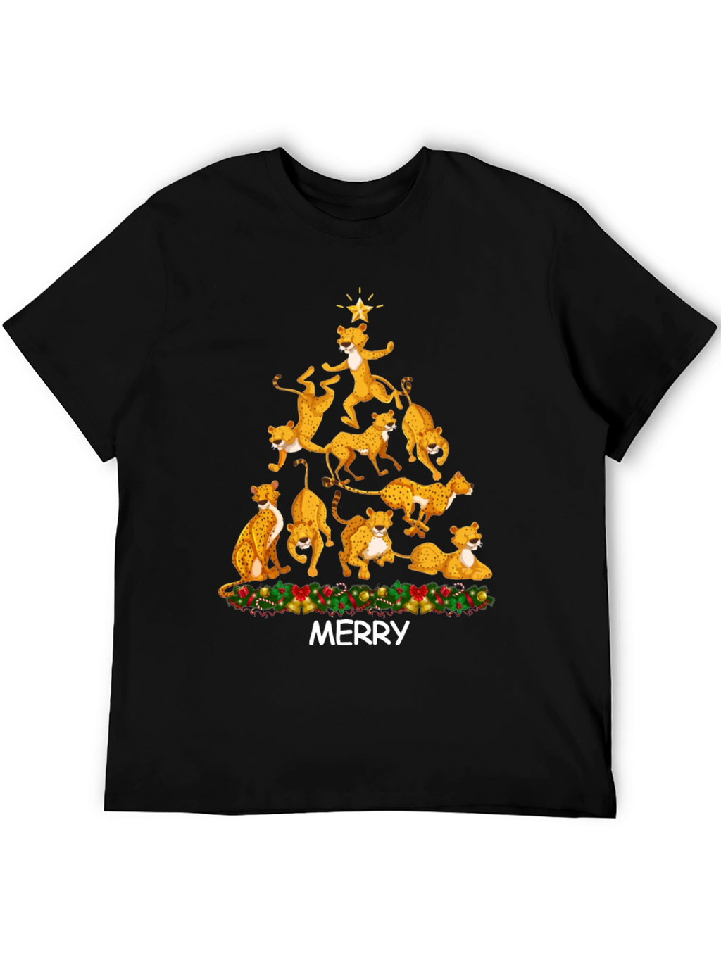 Cheetah Christmas Tree T-Shirt - MERRY