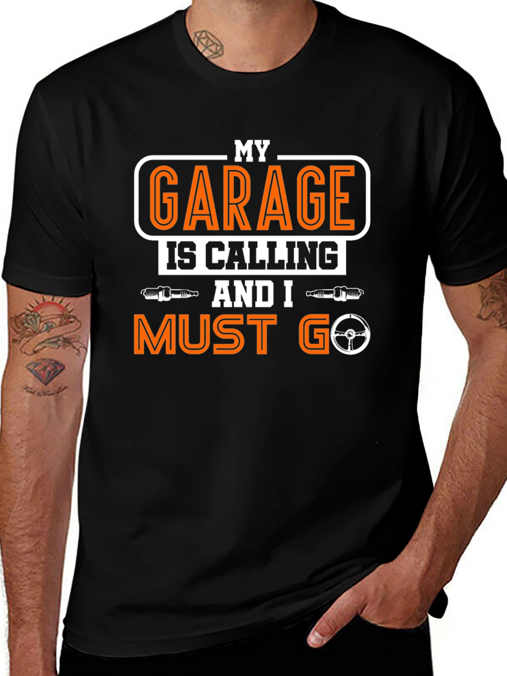 My Garage Is Calling Funny Car Mechanic T-Shirt