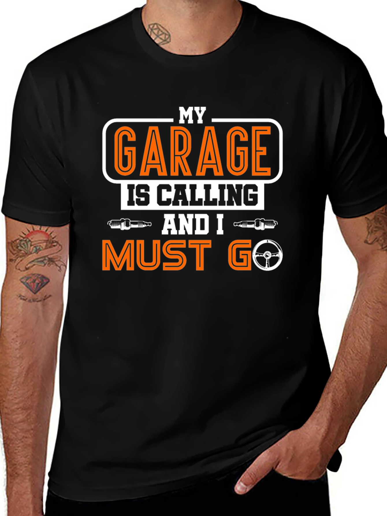My Garage Is Calling Funny Car Mechanic T-Shirt