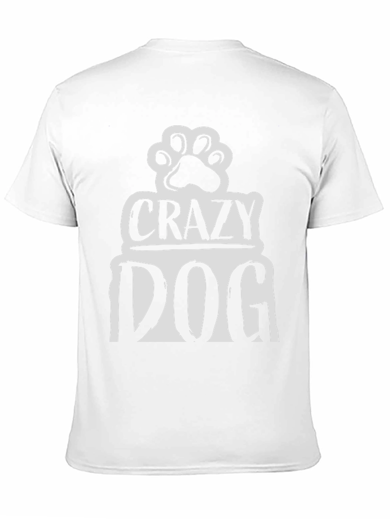Crazy Dog Paw Print Graphic T-Shirt