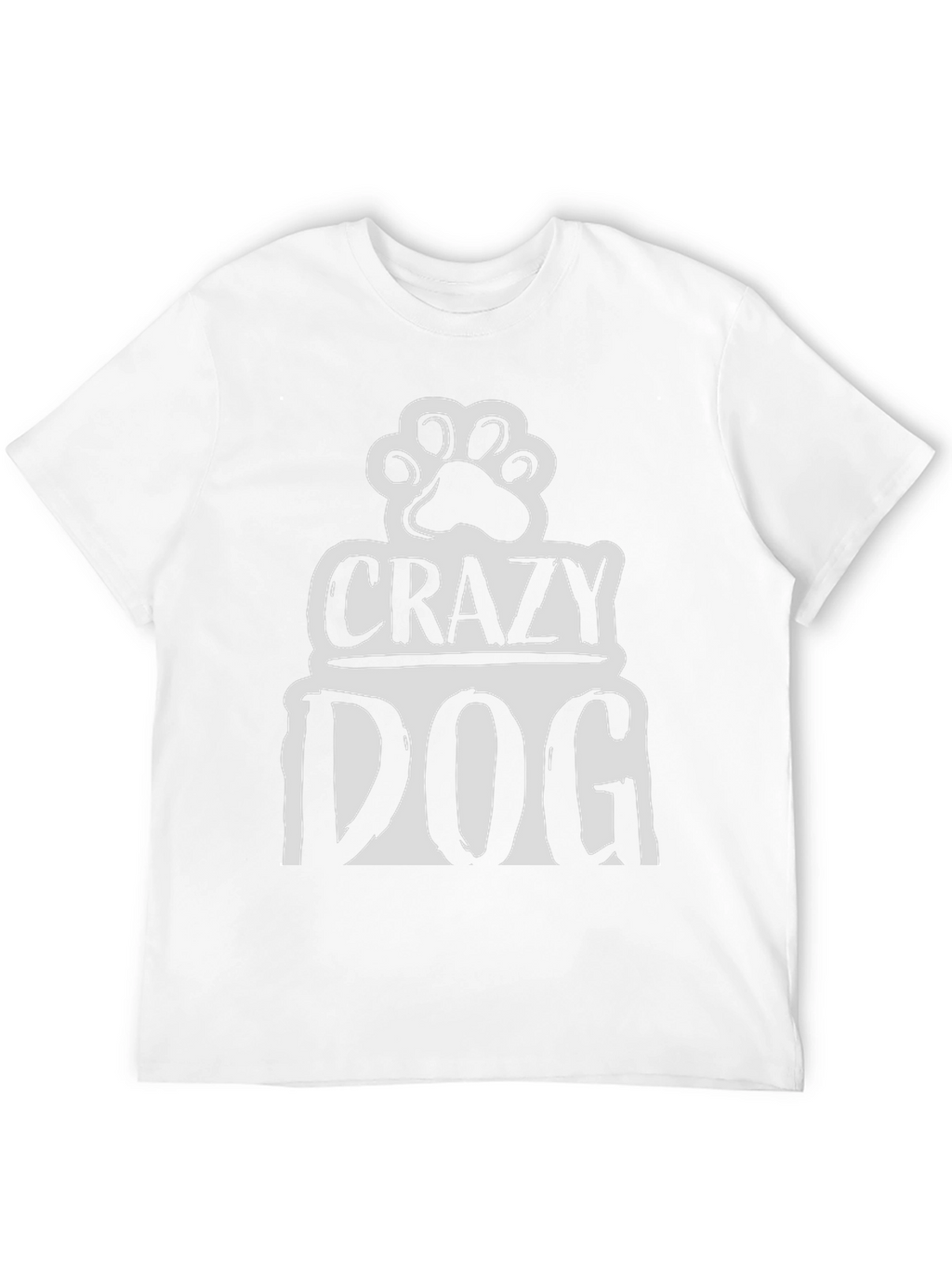 Crazy Dog Paw Print Graphic T-Shirt