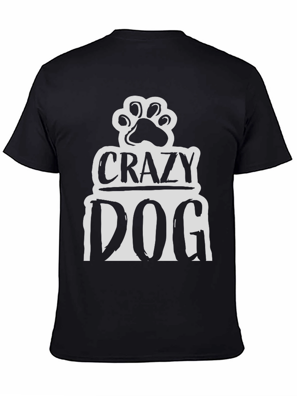 Crazy Dog Paw Print Graphic T-Shirt