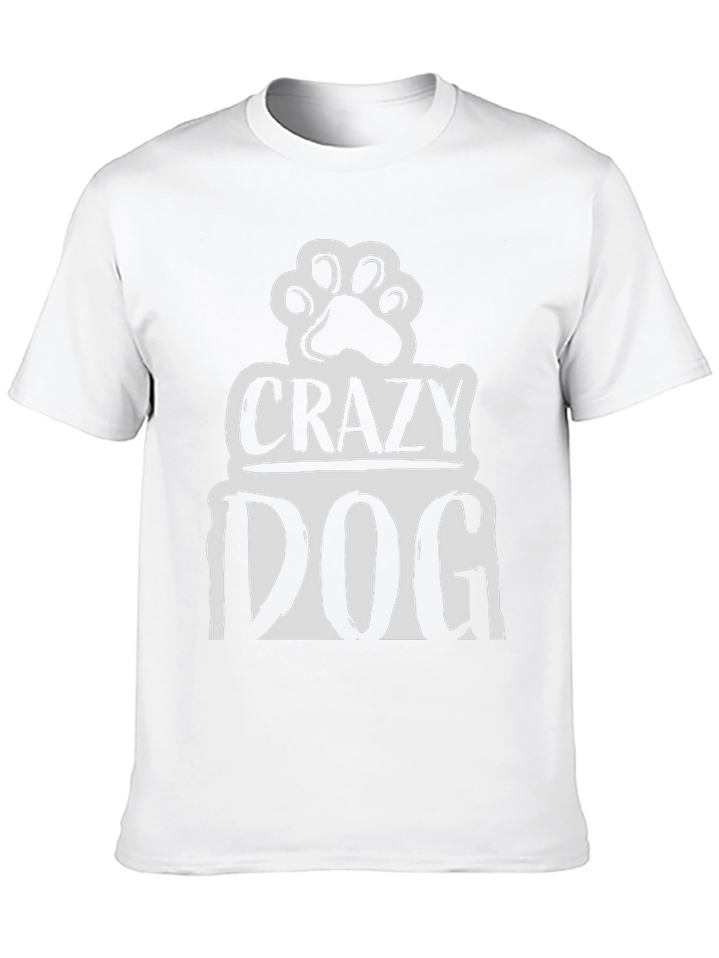 Crazy Dog Paw Print Graphic T-Shirt