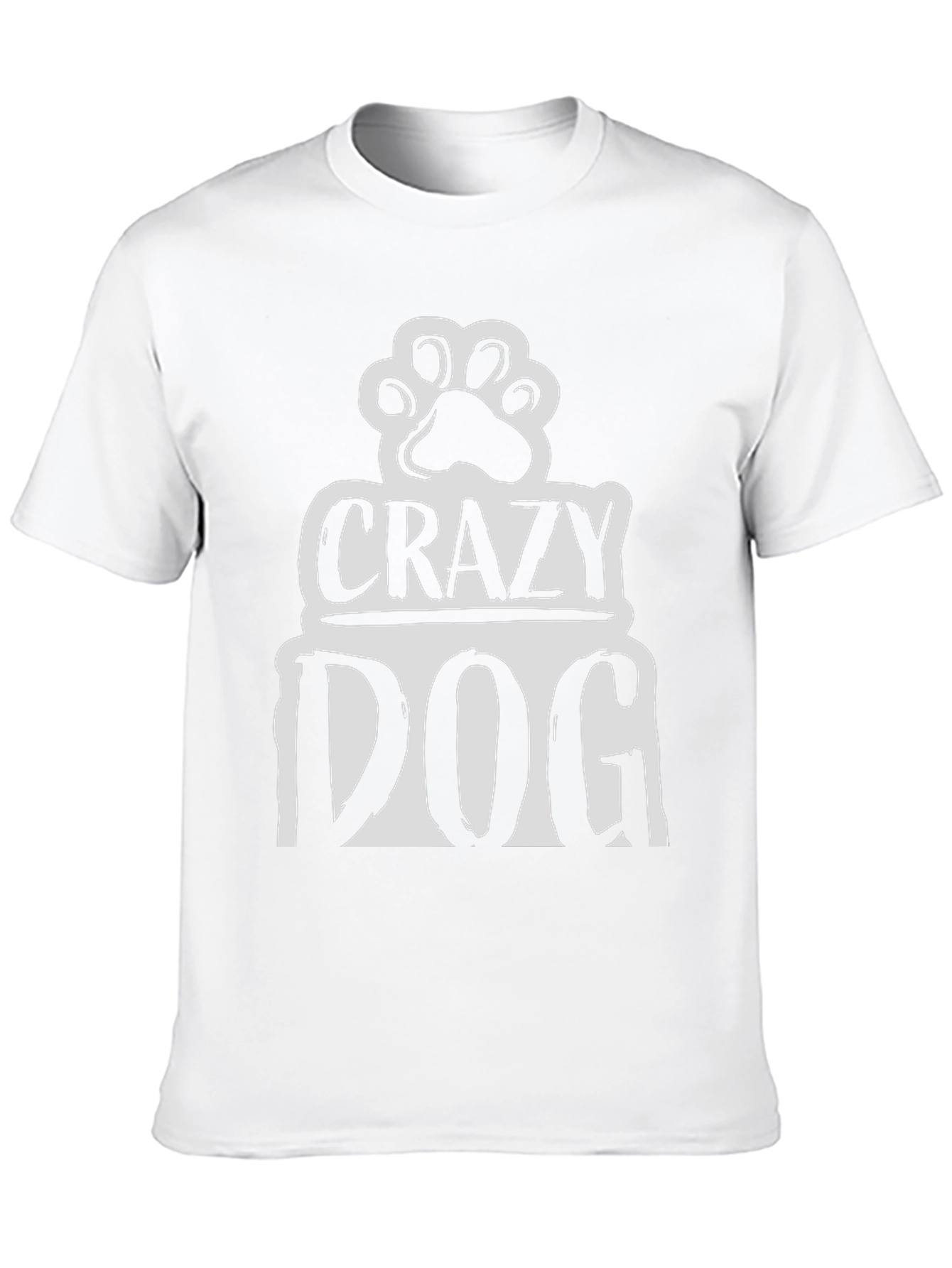 Crazy Dog Paw Print Graphic T-Shirt