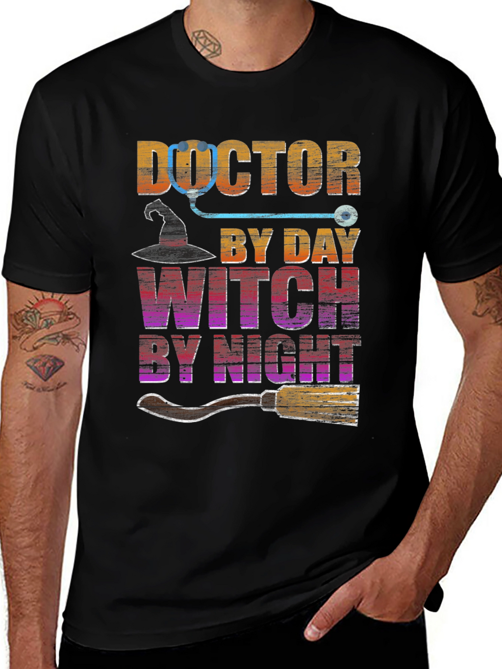 Doctor By Day Witch By Night Halloween T-Shirt