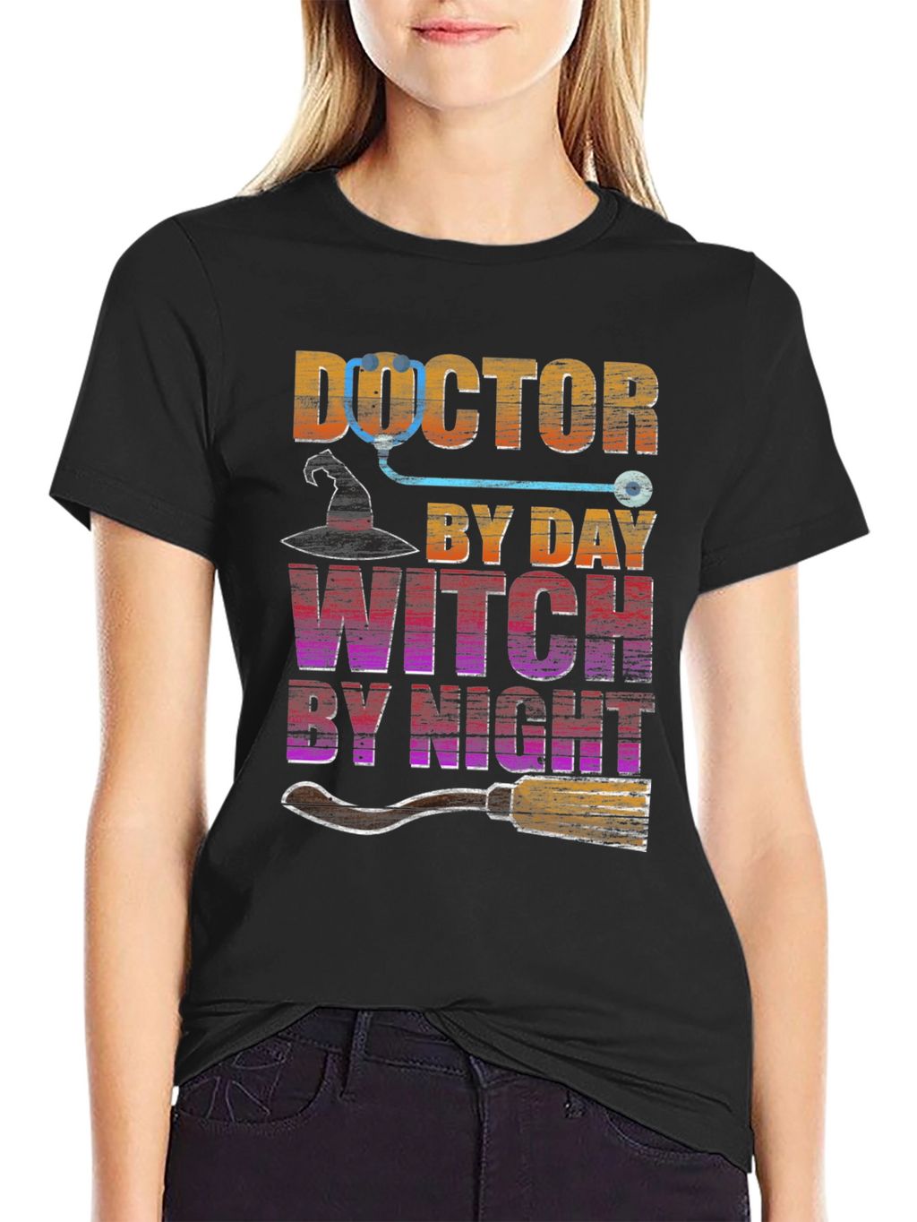 Doctor By Day Witch By Night Halloween T-Shirt