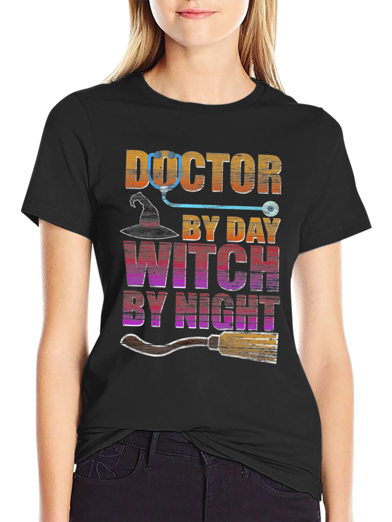Doctor By Day Witch By Night Halloween T-Shirt