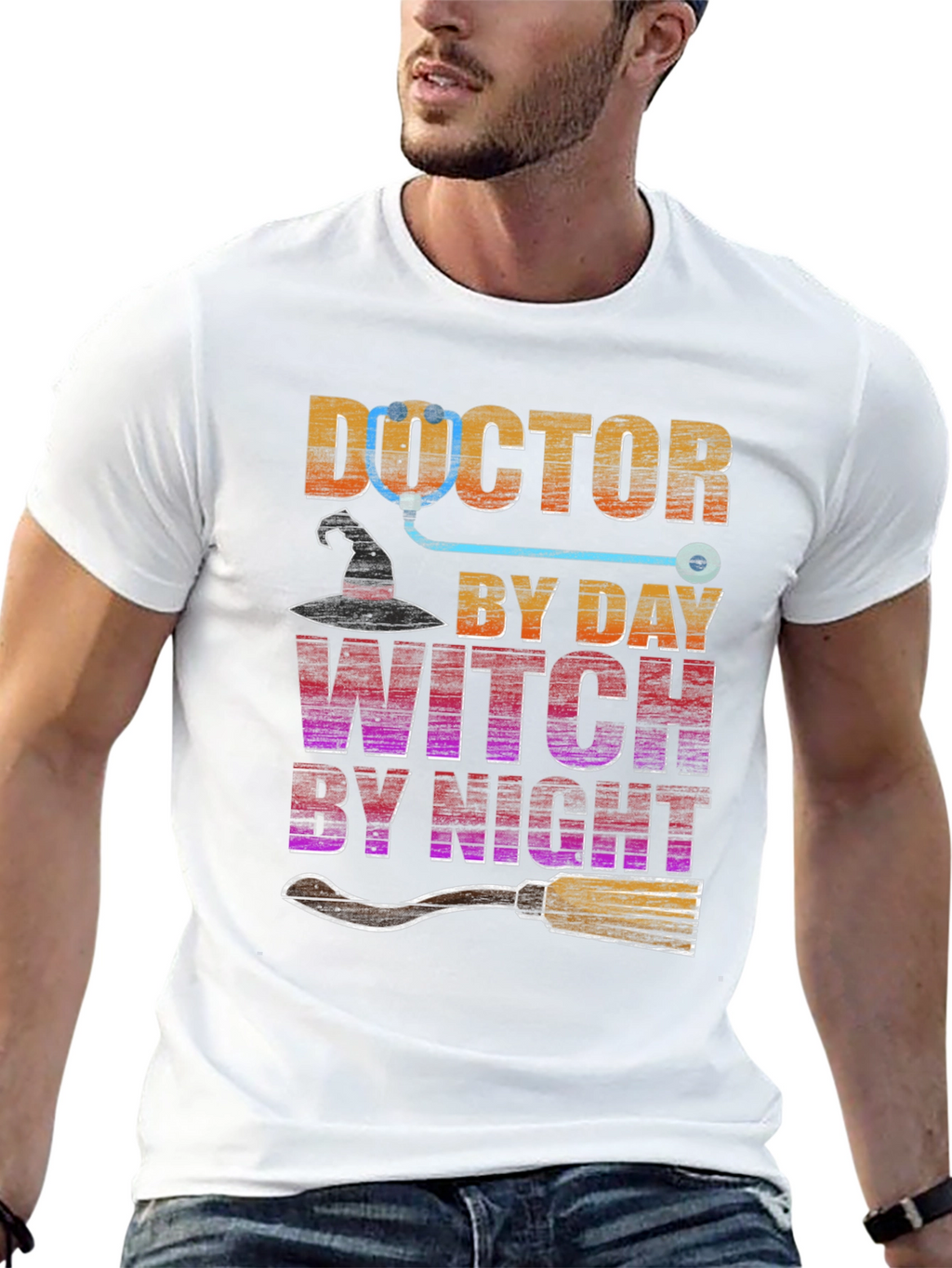 Doctor By Day Witch By Night Halloween T-Shirt