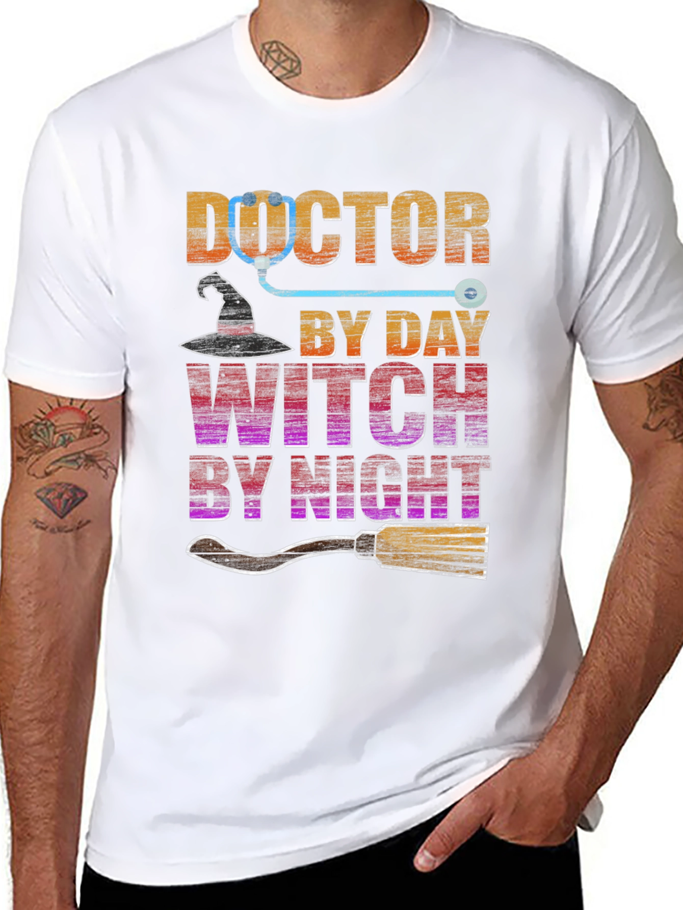 Doctor By Day Witch By Night Halloween T-Shirt